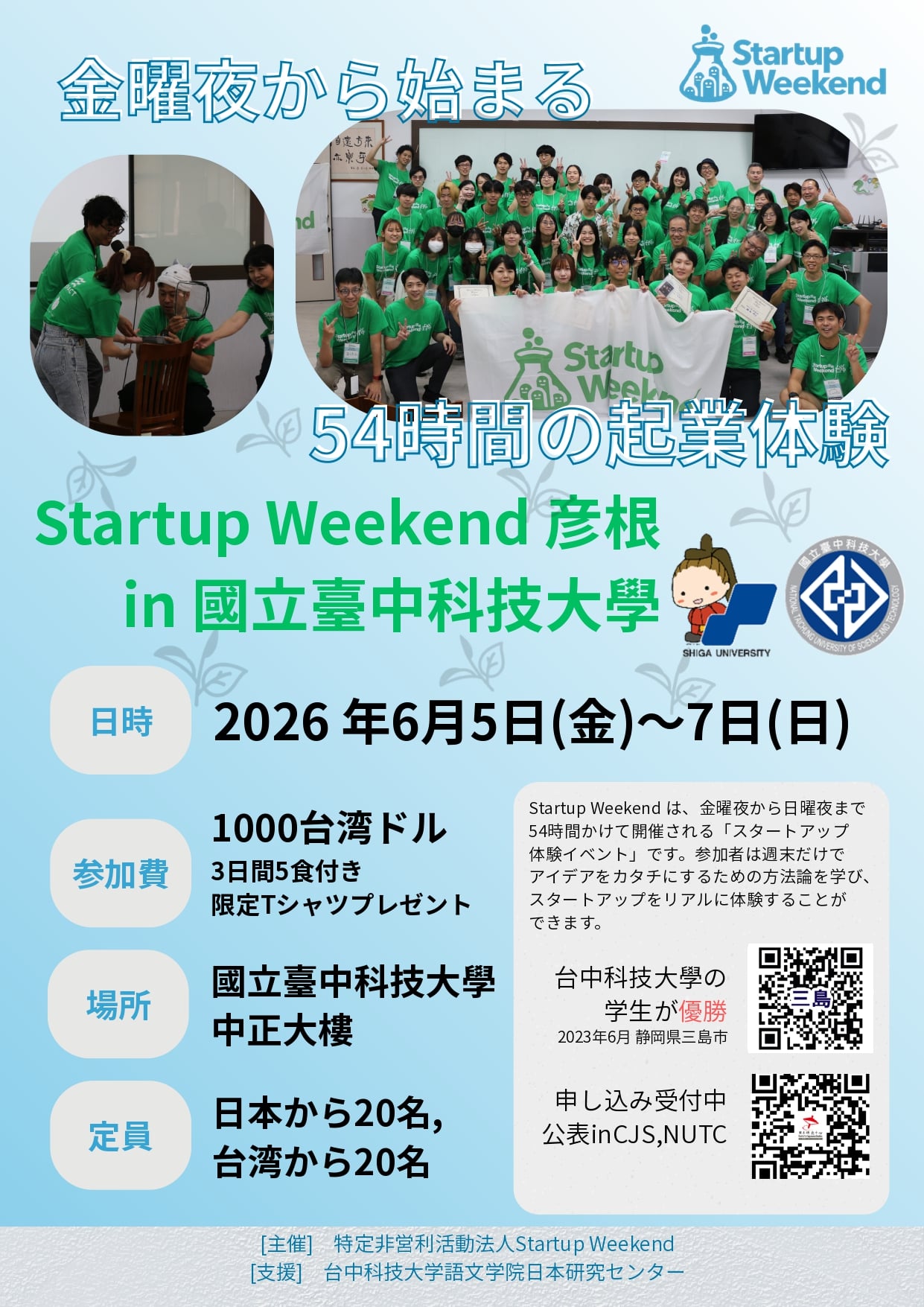 Startup Weekend 彦根 in 國立臺中科技大學